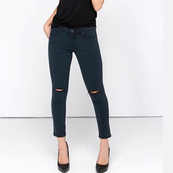 Blank NYC Charcoal Gray Low-Rise Distressed Skinny Jeans Size 25 - Picture 1 of 11